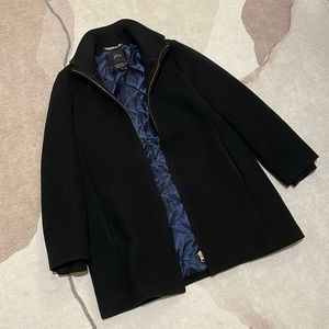 J Crew Petite lodge coat in Italian stadium-cloth wool, Black